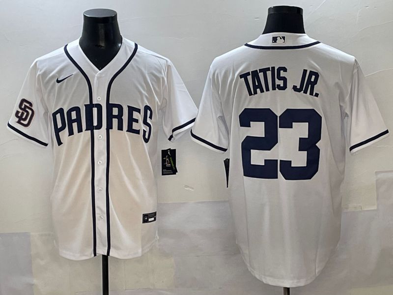 Men 2025 San Diego Padres #23 Tatis jr White Game Nike MLB Jersey style 2